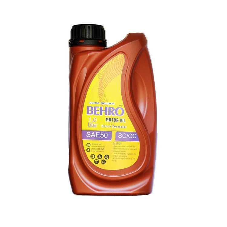 روغن موتورسیکلت BEHRO مدل SAE50 SC-CC یک لیتری مخصوص موتورهای بنزینی و دیزلی